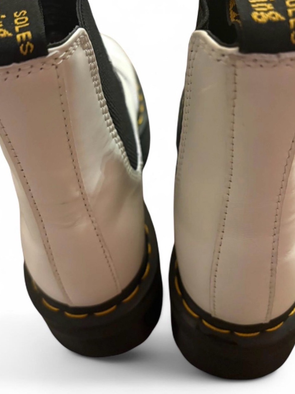 Dr. Marten 2976 Quad Leather White Chelsea Platform Boots Sz 7 - Picture 10 of 10